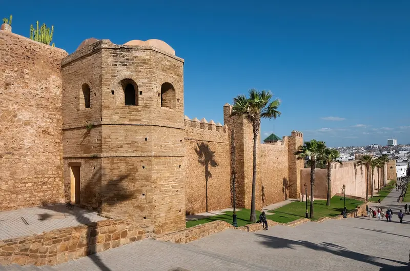 The fortified walls of the Kasbah of the Udayas in Rabat